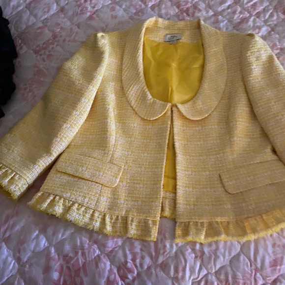 Yellow tweed blazer - Picture 8 of 9